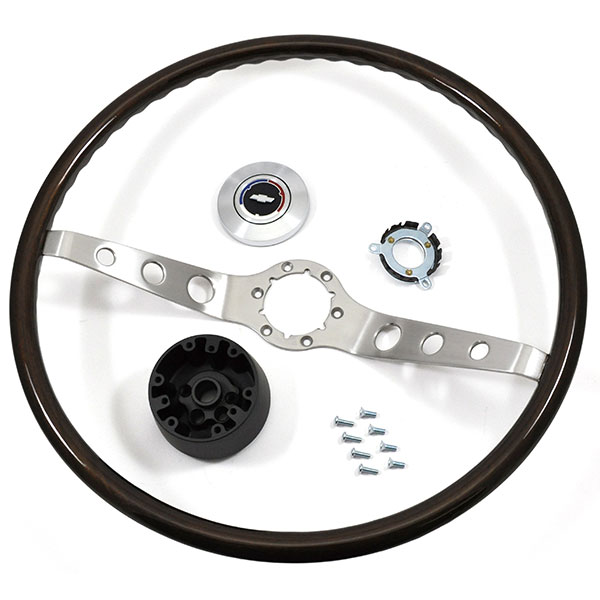 1966 Chevrolet Chevelle/Malibu WALNUT WOOD STYLE 2-SPOKE STEERING WHEEL KIT | ST3793C