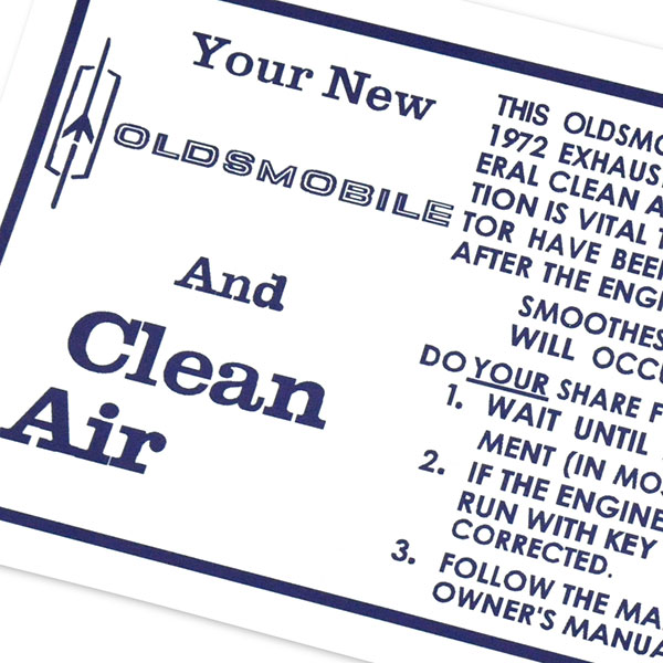 1972 Oldsmobile Cutlass/442/F85 NEW SUNVISOR DECAL DO0088 | DC12481T