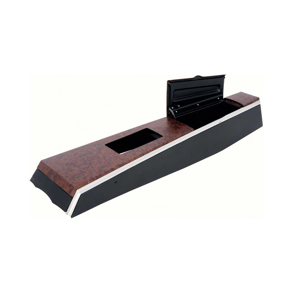 1969 Pontiac Firebird/TransAm AUTOMATIC CONSOLE SHELL - BLACK WITH BURLWOOD | CP12645F