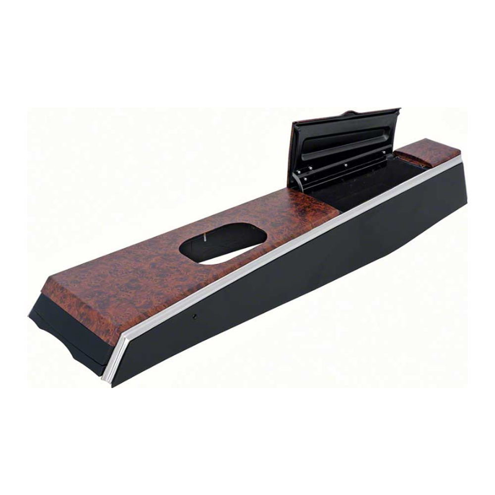 1969 Pontiac Firebird/TransAm MANUAL CONSOLE SHELL - BLACK WITH BURLWOOD | CP12646F
