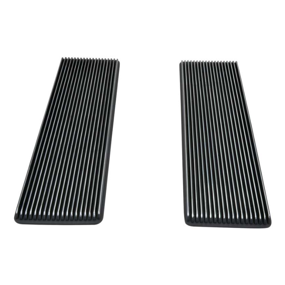 1967 Chevrolet Camaro HOOD LOUVERS (SS RIBBED CHROME & BLACK - FITS 1967 ALL & 1968 SMALL BLOCK ONLY) - PAIR | BP1251C