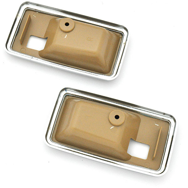 1979 Pontiac Firebird/TransAm DELUXE DOOR HANDLE ESCUTCHEON (THIN CHROME EDGE) CAMEL - PAIR | IN12747F