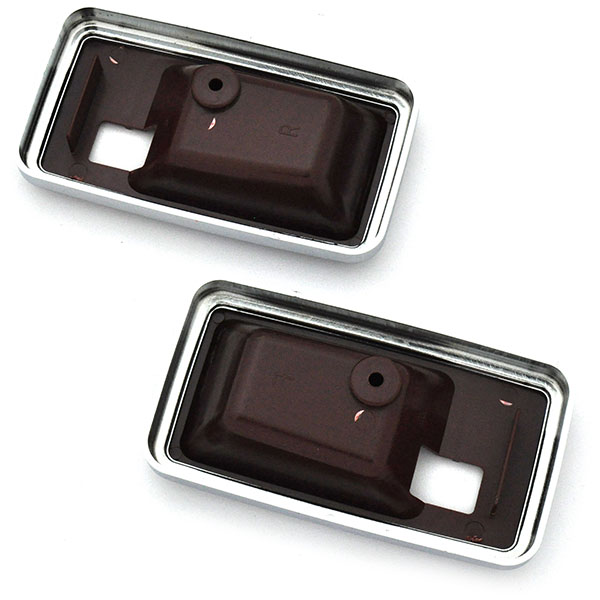1980 Pontiac Firebird/TransAm STANDARD DOOR HANDLE ESCUTCHEON (THICK CHROME EDGE) CARMINE - PAIR | IN12748F