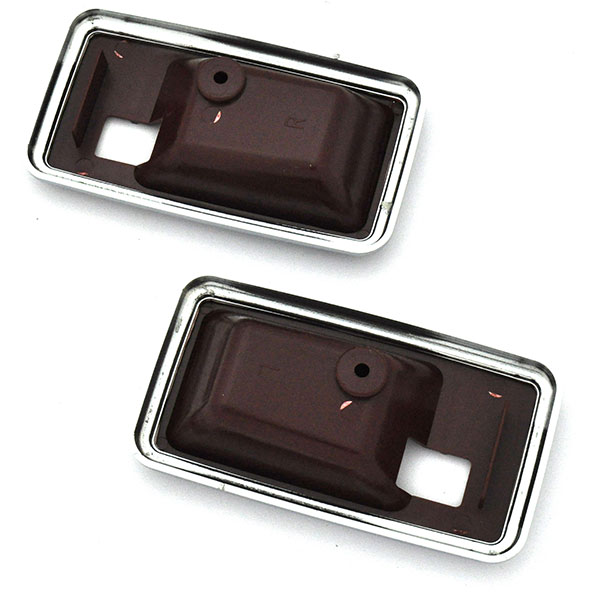 1978 Pontiac Firebird/TransAm DELUXE DOOR HANDLE ESCUTCHEON (THIN CHROME EDGE) DARK RED - PR | IN12750F