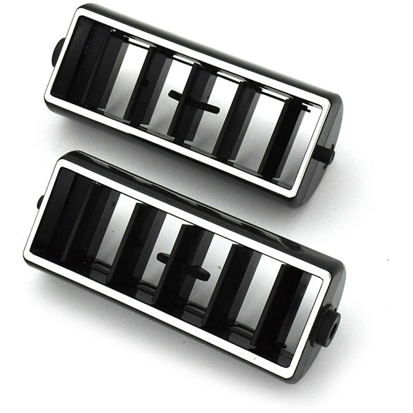 1974 Chevrolet Nova/Chevy II DASH VENT CENTER OUTLETS (FOR CARS WITH A/C) BLACK WITH CHROME EDGE - PR | IN2062C