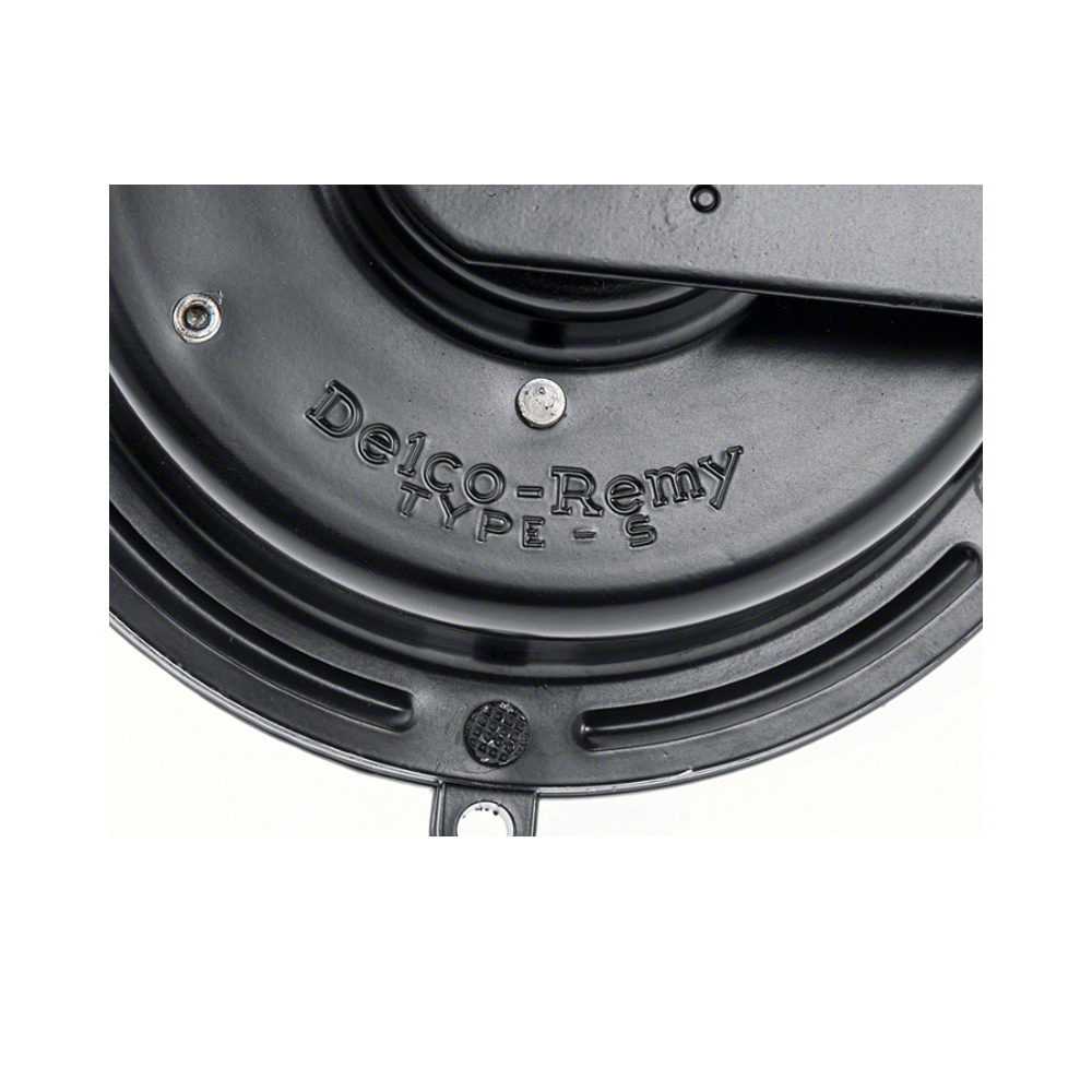 1963 Chevrolet Impala/Caprice/Bel Air HIGH NOTE & LOW NOTE FACTORY STYLE HORN SET WITH WELDED ON BRACKETS (STAMPED DELCO REMY - MADE IN USA) | EL12884P