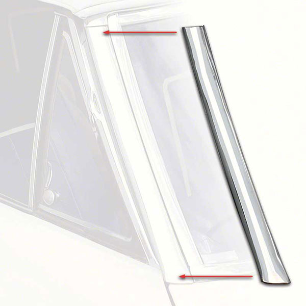 1968 Pontiac Firebird/TransAm CONVERTIBLE OUTER PILLAR CHROME MOLDING - RH | XP15361F