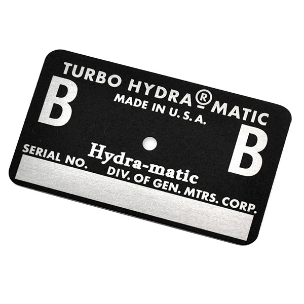1971 Buick Skylark/GS/Regal/GN AUTOMATIC TRANSMISSION TAG 2ND DESIGN BB BLACK | AT15398S