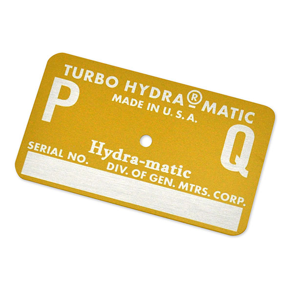 1970 Pontiac GTO/LeMans/Tempest AUTOMATIC TRANSMISSION TAG - PQ YELLOW | AT15393Z