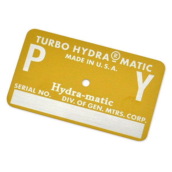 1968 Pontiac GTO/LeMans/Tempest AUTOMATIC TRANSMISSION TAG - PY YELLOW | AT15390Z
