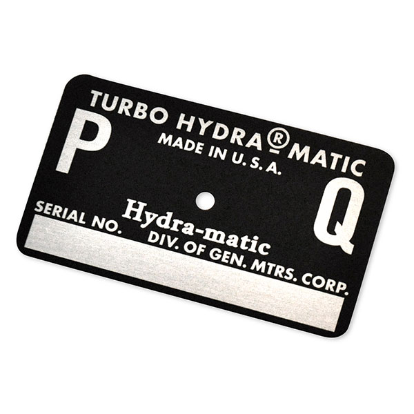 1968 Pontiac GTO/LeMans/Tempest AUTOMATIC TRANSMISSION TAG - PQ BLACK (400 RAM AIR) | AT15391Z