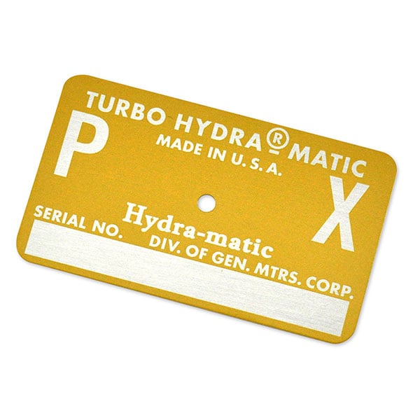 1971 Pontiac GTO/LeMans/Tempest AUTOMATIC TRANSMISSION TAG - PX YELLOW | AT15395Z