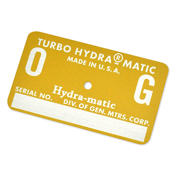 1969 Oldsmobile Cutlass/442/F85 CUTLASS / 442 & W32 AUTO TRANSMISSION TAG - OG YELLOW | AT15401T