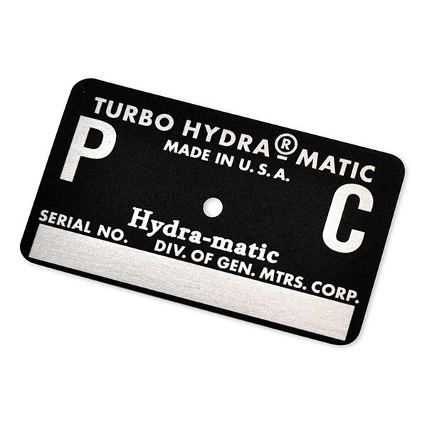 1970 Pontiac Firebird/TransAm AUTOMATIC TRANSMISSION TAG - PC BLACK | AT15398Z