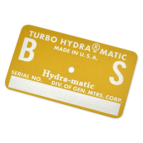 1971 Buick Skylark/GS/Regal/GN SKYLARK / GS 455 AUTOMATIC TRANSMISSION TAG - BS YELLOW | AT15400S