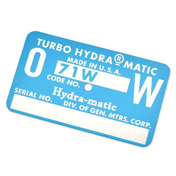 1971 Oldsmobile Cutlass/442/F85 AUTOMATIC TRANSMISSION TAG - OW BLUE | AT15405T