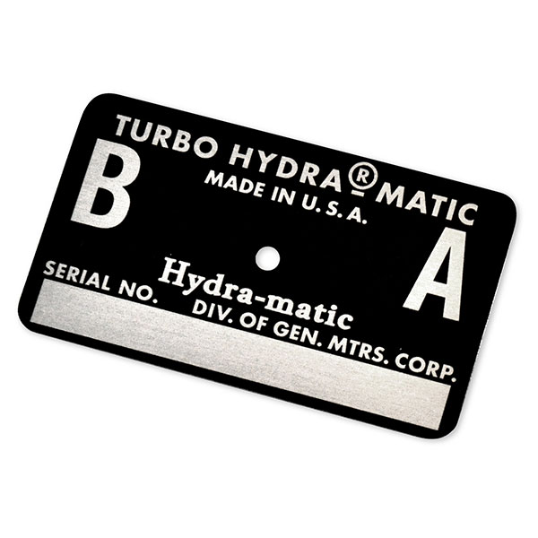 1970 Buick Skylark/GS/Regal/GN SKYLARK / GS 400 & 455 AUTOMATIC TRANSMISSION TAG - BA BLACK | AT15401S