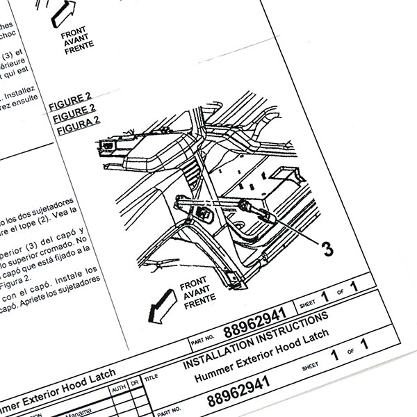 2003 GM Truck CHROME HOOD LATCH SET (HUMMER) GM 12499435 / 15798164 | 12499435
