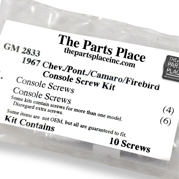 1967 Chevrolet Camaro CONSOLE SCREW KIT(2833) | GM2833