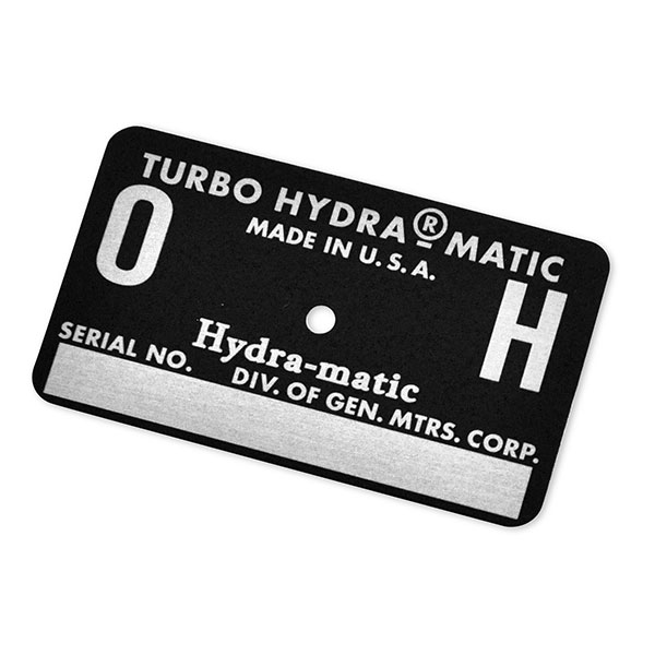 1968 Oldsmobile Cutlass/442/F85 AUTOMATIC TRANSMISSION TAG - OH BLACK | AT80810T