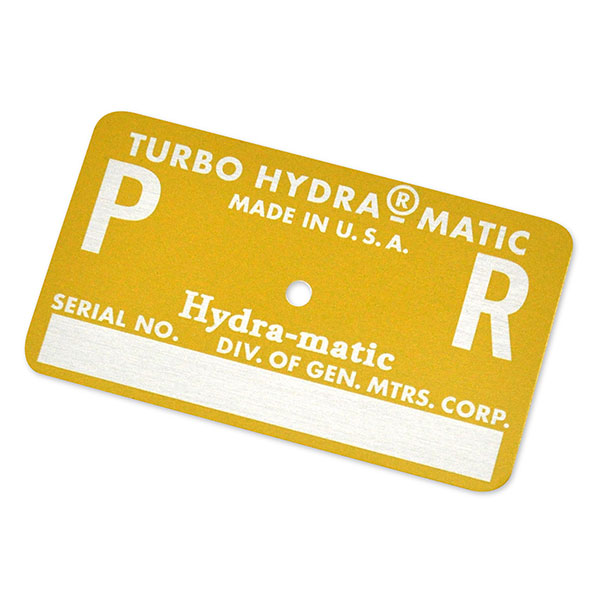 1971 Pontiac GTO/LeMans/Tempest 455 4BBL AUTO TRANSMISSION TAG - PR YELLOW | AT80813F