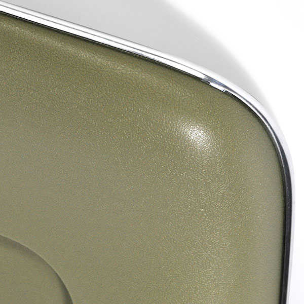 1969 Chevrolet Chevelle/Malibu PLASTIC BUCKET SEAT BACKS WITH CENTER BUTTON RELEASE HOLE - INJECTION MOLDED WITH MOLDED CHROME (IVY GOLD) - PR | IN80830Z