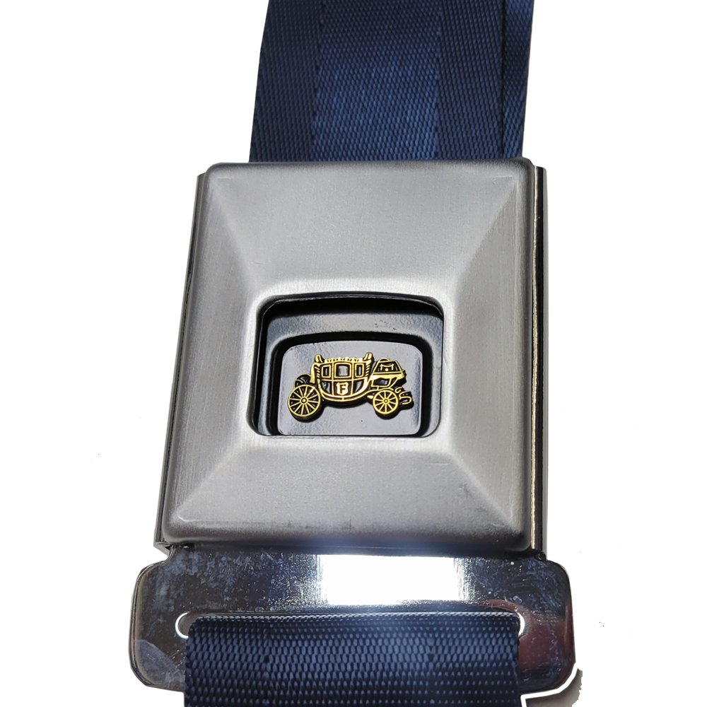 1966 Chevrolet Chevelle/Malibu DELUXE REAR LAP BELT W/ CHROME BUCKLE (DARK BLUE) - EA | IN2436Z