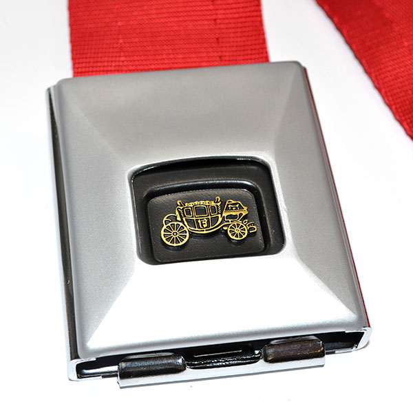 1966 Chevrolet El Camino DELUXE FRONT SEAT BELT RETRACTOR SET W/ CHROME BUCKLE (RED) - PR | IN2434Z