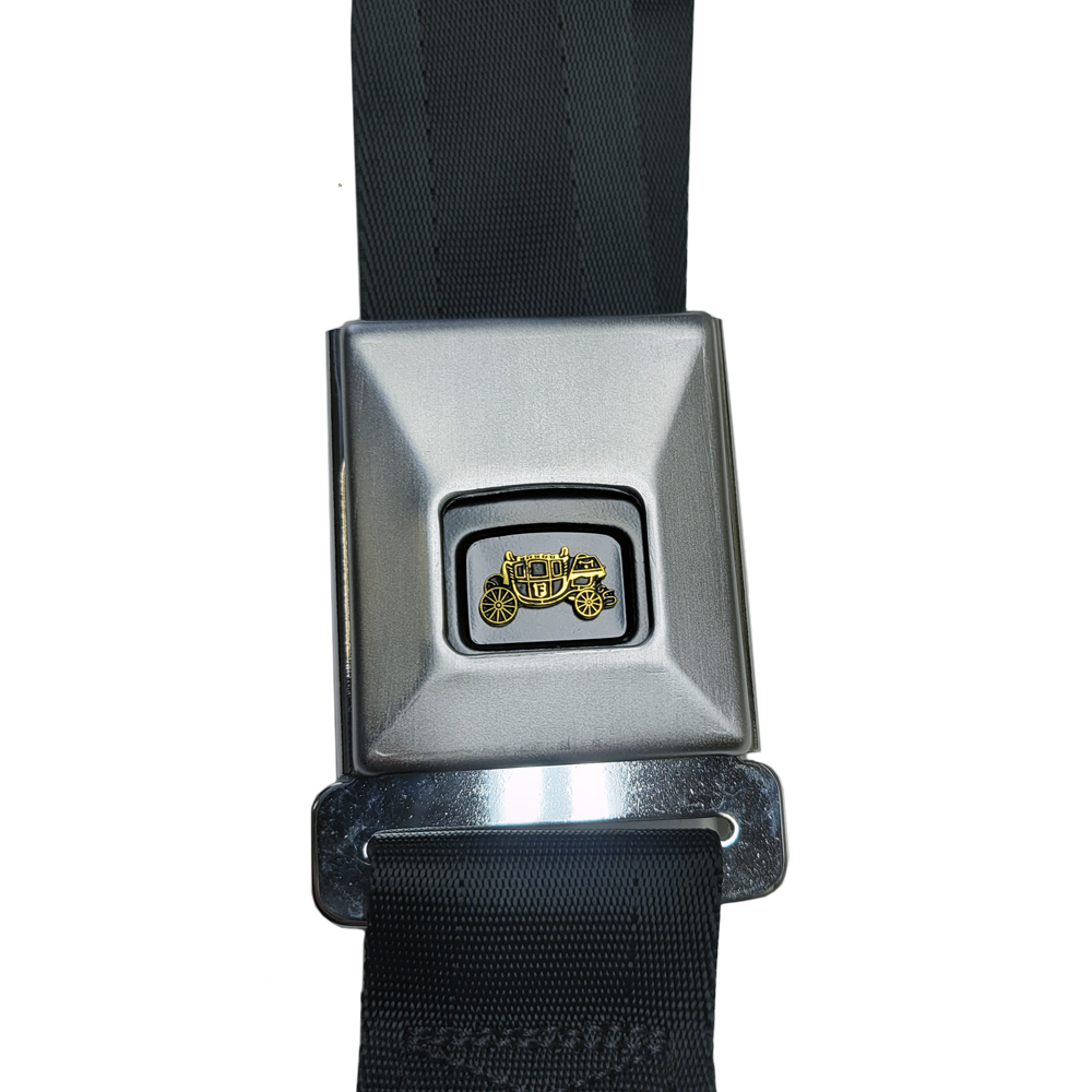 1967 Chevrolet Chevelle/Malibu DELUXE REAR LAP BELT W/ CHROME BUCKLE (BLACK) - EA | IN2439Z