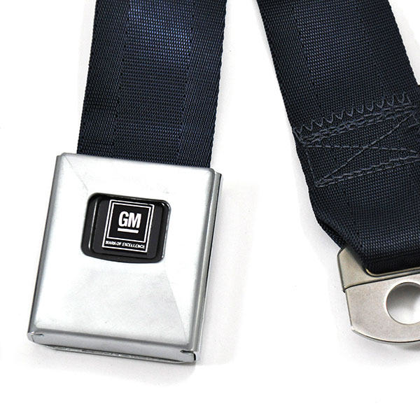 1968 Chevrolet Chevelle/Malibu DELUXE FRONT SEAT BELT RETRACTOR SET W/ CHROME BUCKLE (DARK BLUE) - PR | IN6666A