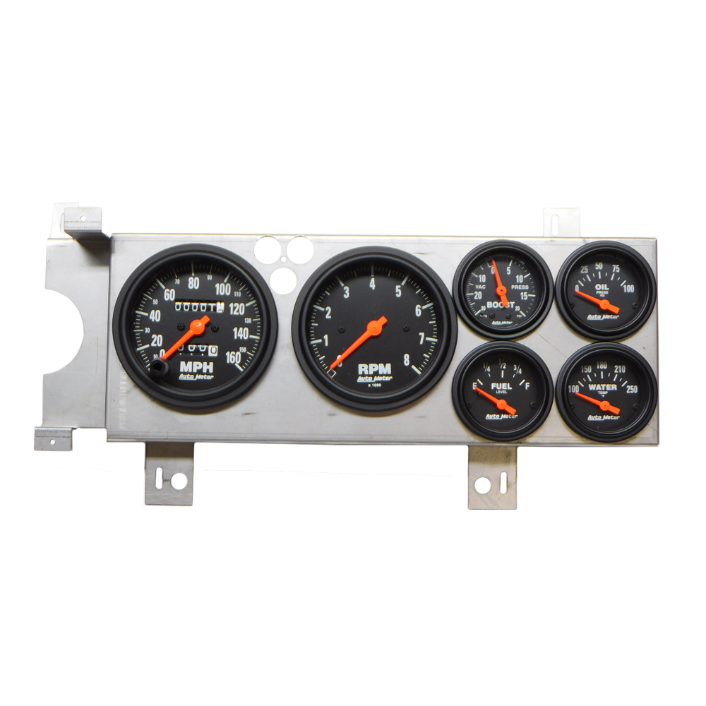 1987 Buick Skylark/GS/Regal/GN BUICK GNX BLACK TRIM DASH GAUGE SETUP WITHOUT HARNESS - EACH (THIS IS AN AFTERMARKET GAUGE SETUP WITH BLACK GAUGE TRIM. ALL GAUGES, LIGHTS, AND CORRESPONDING VACUUM PIECES INCLUDED. HARNESS NOT INCLUDED. YOU WILL REUSE YOUR DASH AND TRIM BEZEL PIECES) | IN1002S