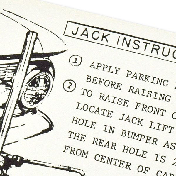 1959 Oldsmobile Full Size JACK INSTRUCTION DECAL # 575975 (D00023) | DC0023W