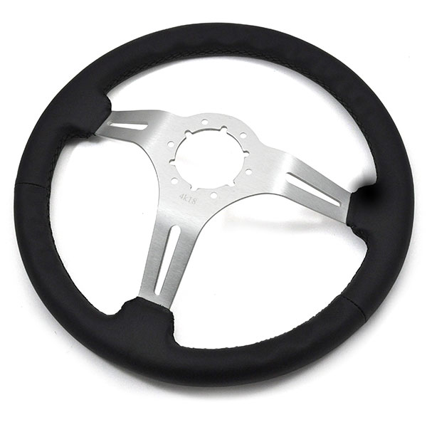 1995 Chevrolet Monte Carlo AFTERMARKET STEERING WHEEL (BLACK LEATHER WHEEL WITH BRUSHED SILVER SPOKES, 14'' OUTSIDE DIAMETER) | ST3014Z