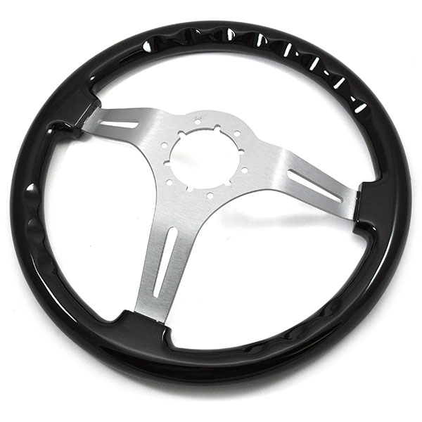 1960 Chevrolet El Camino AFTERMARKET STEERING WHEEL (BLACK WOOD WHEEL WITH BRUSHED SILVER SPOKES, 14'' OUTSIDE DIAMETER) | ST3074Z