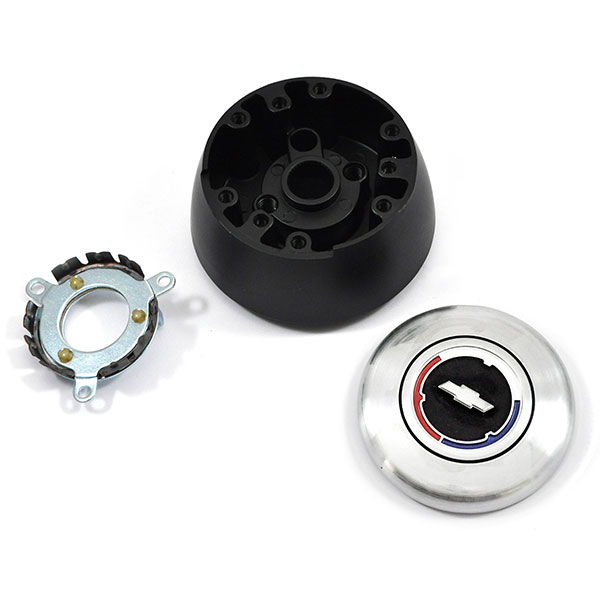 1968 Chevrolet El Camino AFTERMARKET STEERING WHEEL KIT (DARK BLACK WOOD WHEEL WITH CHROME SPOKES, 14'' OUTSIDE DIAMETER) | ST1002C