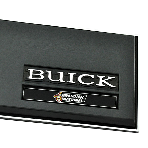 1986 Buick Skylark/GS/Regal/GN GRAND NATIONAL STICK ON DASH EMBLEM ONLY (INSTALLS ON GLOVE BOX DASH APPLIQUE TRIM PLATE GM # 25504346) | EM52886S
