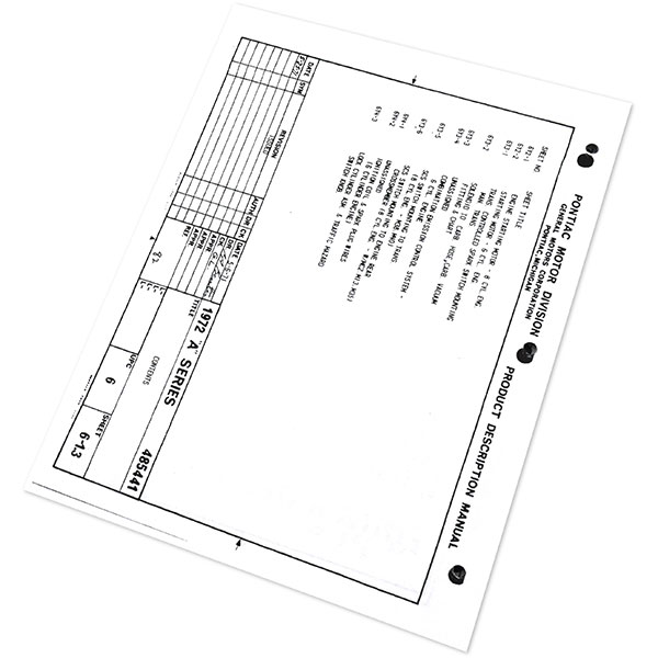 1972 Pontiac Grand Prix 69-UP FACTORY ASSEMBLY MANUAL | BK12732G