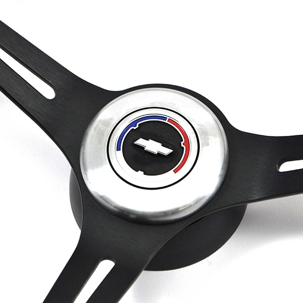 1967 Chevrolet Chevelle/Malibu AFTERMARKET STEERING WHEEL KIT (WOOD WHEEL WITH BLACK ANODIZED SPOKES, 14'' OUTSIDE DIAMETER) | ST7154C