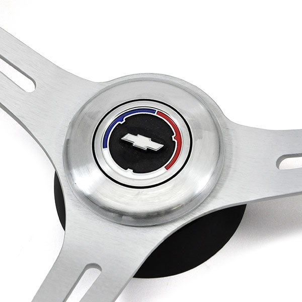 1966 Chevrolet El Camino AFTERMARKET STEERING WHEEL (WOOD WHEEL WITH BRUSHED SILVER SPOKES, 14 | ST6208C