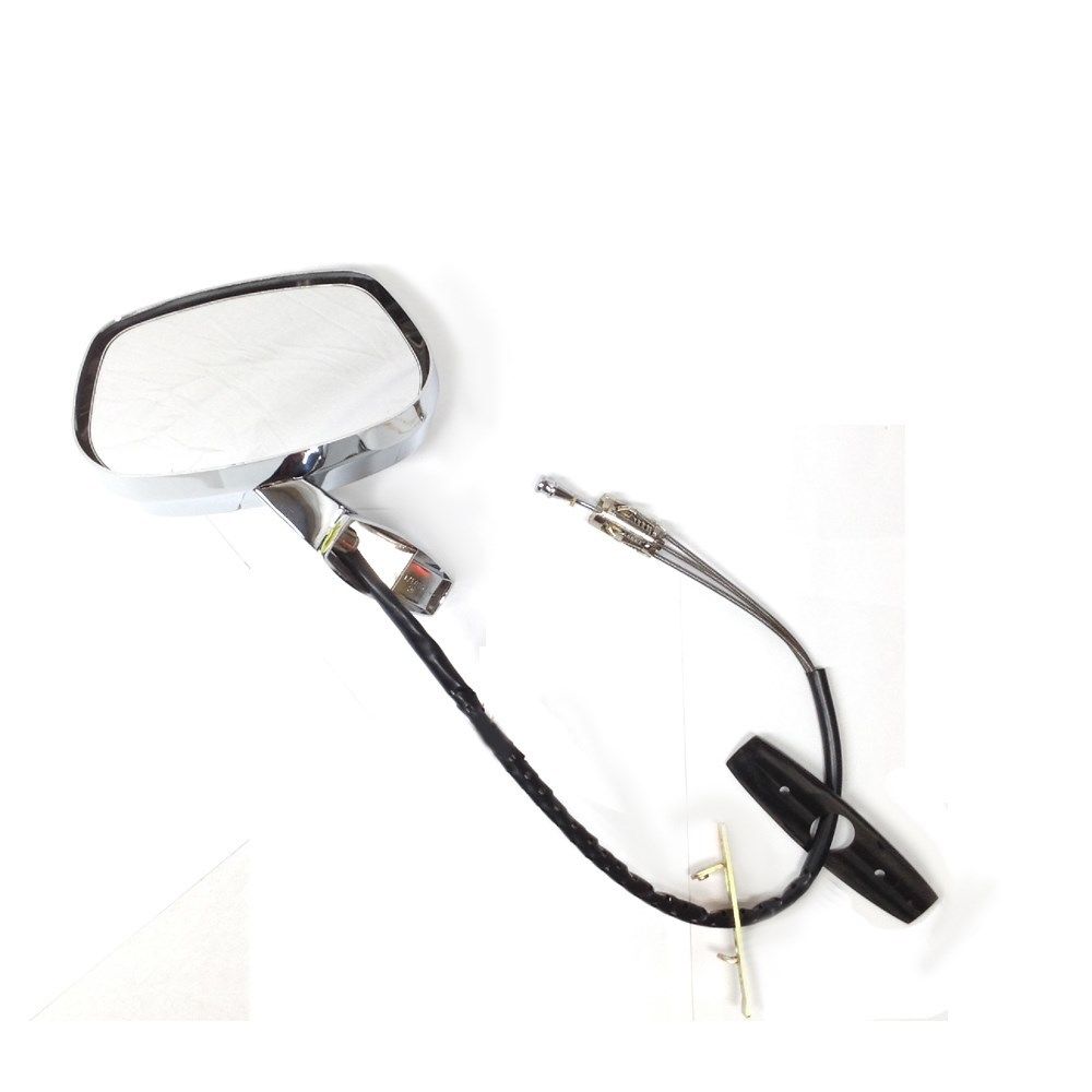 1968 Buick Skylark/GS/Regal/GN CHROME REMOTE OUTSIDE MIRROR COMPLETE OUTSIDE LEFT MIRROR WITH GASKET AND MOUNTING BRACKET; LH; GM # 1231655 - EA | 1231655
