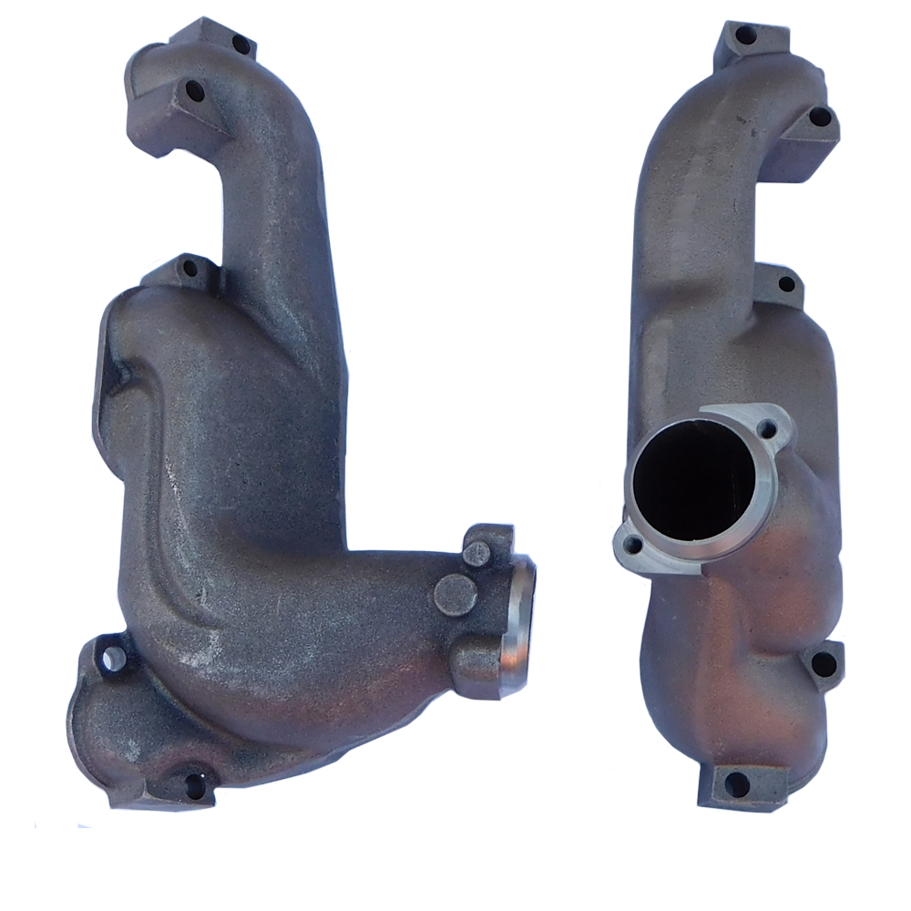 1972 Pontiac GTO/LeMans/Tempest ROUND PORT RAM AIR MANIFOLDS H/O, RAM AIR IV OR FOR AFTERMARKET EDELBROCK ALUMINUM HEADS. THESE CAN WORK ON 64-67 BUT MAY HIT THE CONTROL ARMS (9794035 LH 2 BOLT FLANGE & 9797075 RH 3 BOLT FLANGE) - PR | EX2494Z