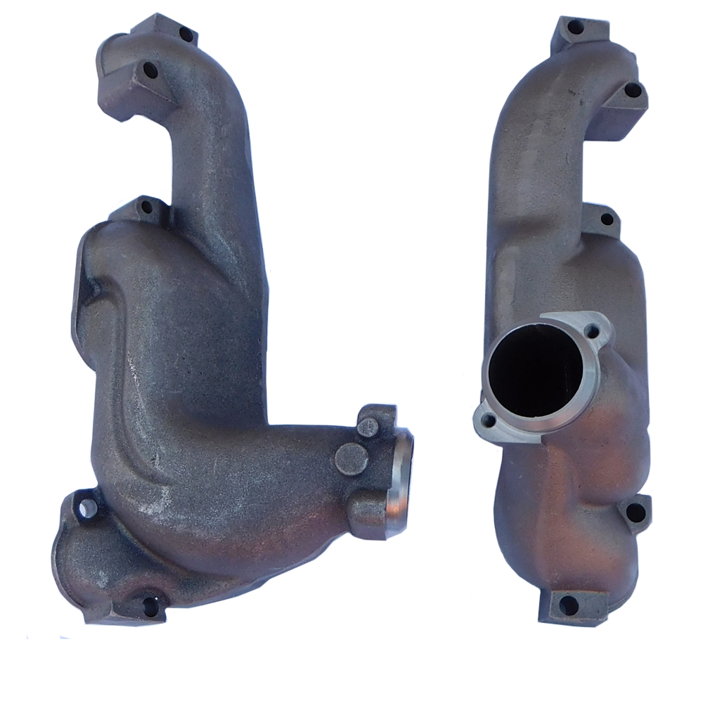 1968 Pontiac GTO/LeMans/Tempest ROUND PORT RAM AIR MANIFOLDS H/O, RAM AIR IV OR FOR AFTERMARKET EDELBROCK ALUMINUM HEADS. THESE CAN WORK ON 64-67 BUT MAY HIT THE CONTROL ARMS (9794035 LH 2 BOLT FLANGE & 9797075 RH 3 BOLT FLANGE) - PR | EX2494Z