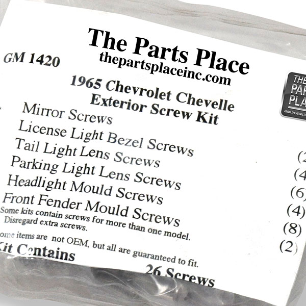 1965 Chevrolet Chevelle/Malibu EXTERIOR SCREW KIT (1420) | GM1420