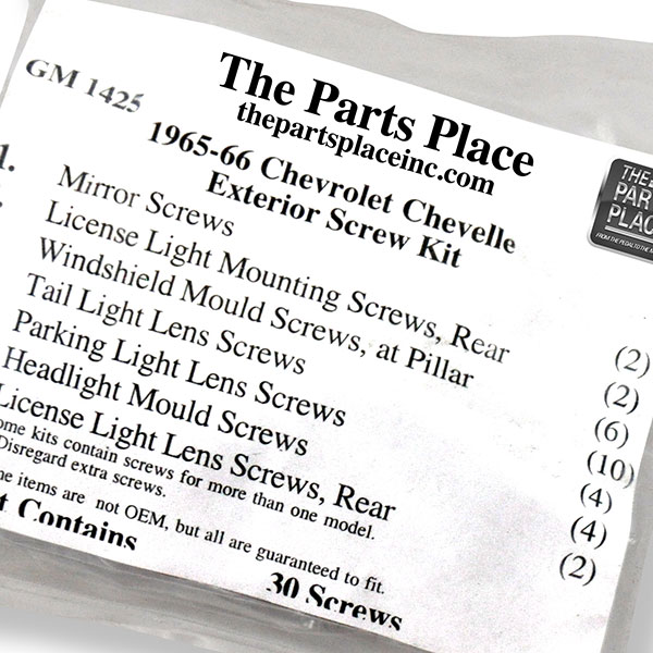 1966 Chevrolet Chevelle/Malibu EXTERIOR SCREW KIT (1425) | GM1425