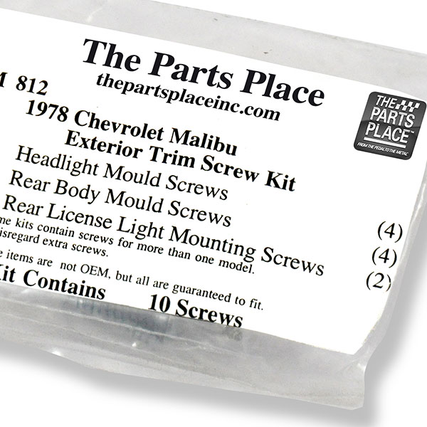 1978 Chevrolet Chevelle/Malibu EXTERIOR SCREW KIT FOR MALIBU (812) | GM812