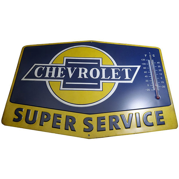 Chevrolet Super Service Thermometer Tin Sign 14