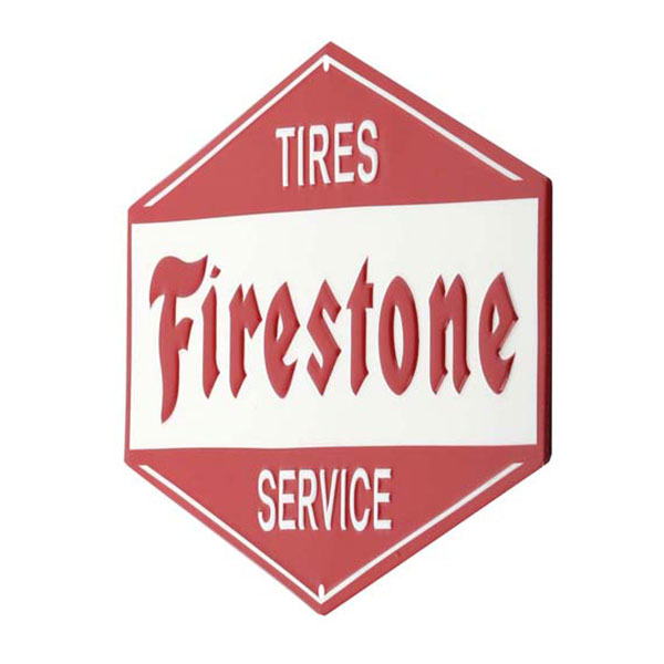 Firestone Service Embossed Tin Sign 13