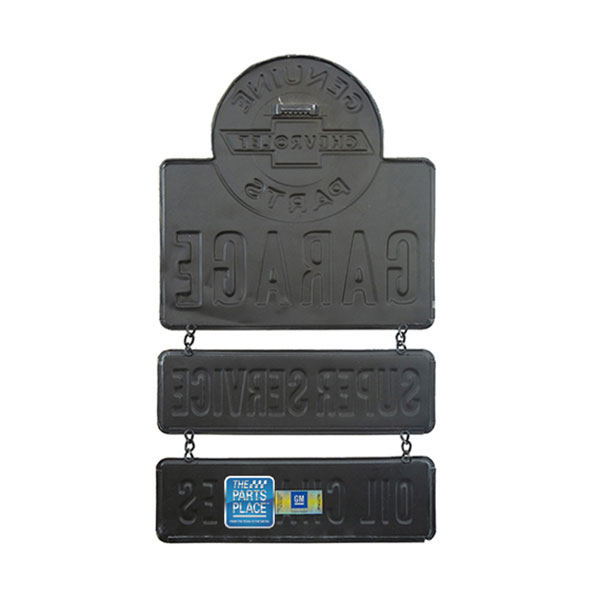 Chevrolet Genuine Parts Garage Embossed Metal Linked Sign 9