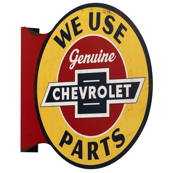 Chevrolet Genuine Parts Flanged Wall Sign 13.4