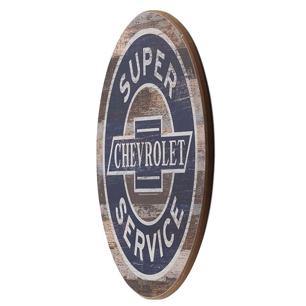 Super Chevy Wood Wall Art Sign 14.25